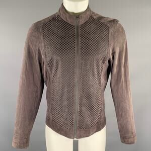 BARCELINO Size S Brown Mixed Patterns Leather Suede Reversible Jacket